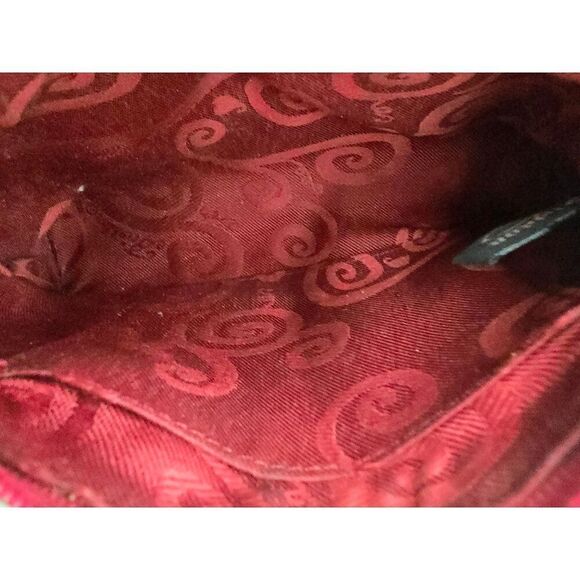 Vintage Brighton Leather Clutch Purse Heart Accents & Silver Tone Zipper Pulls - Picture 6 of 7